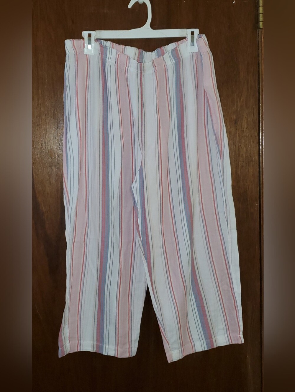 Sincerely Jules Striped Cotton Crop Wide-Leg Pants Sz Xl